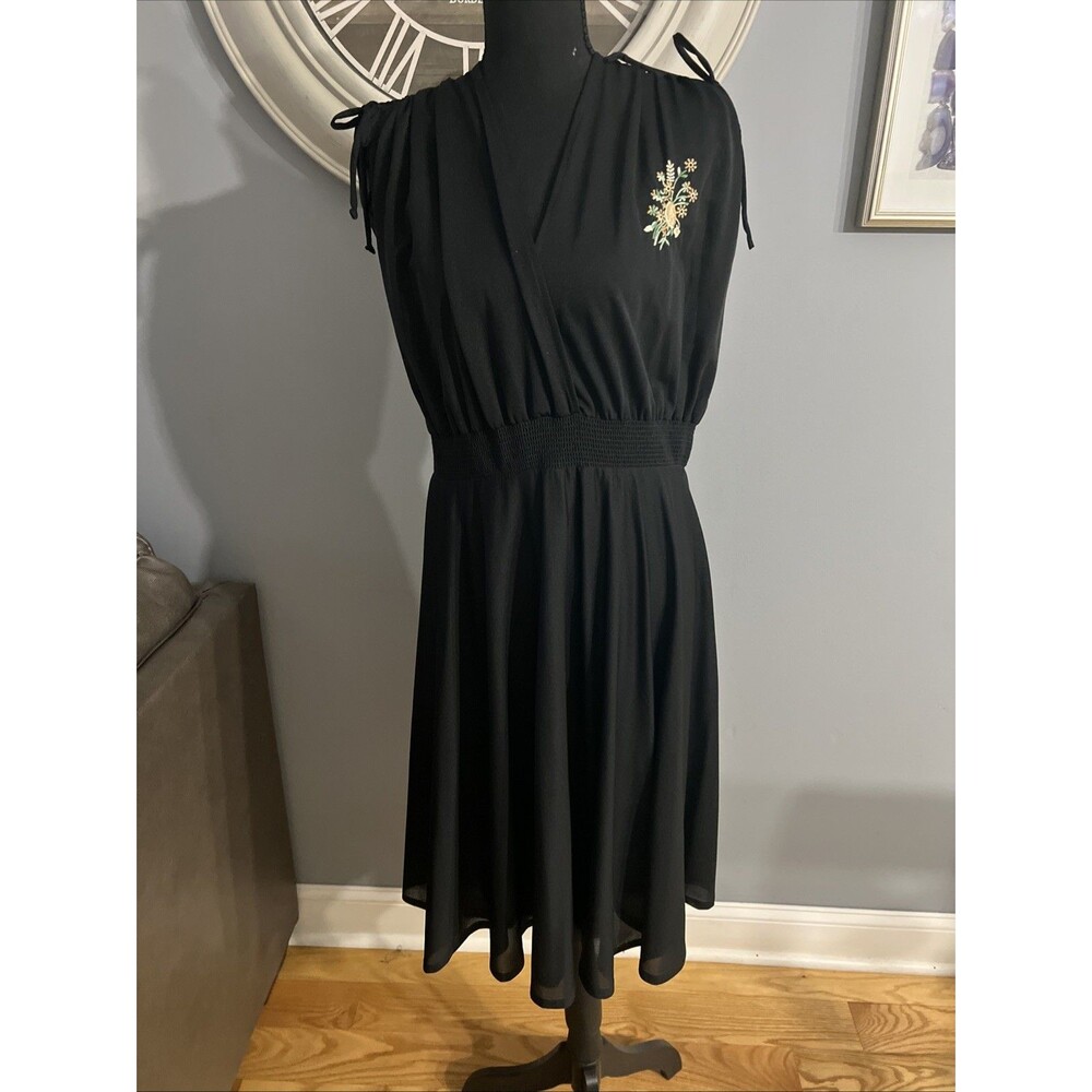 Jonathan Logan Dress  Vintage Women’s Sz 9/10 Black  Floral